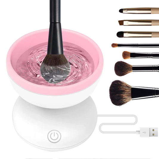 Makeup Brush Cleaner, Electric Makeup Brush Cleaner for Beauty Makeup Brush Set Cleaning Tool, Gift for Ladies, Mother'S Day.(Pinkish White)