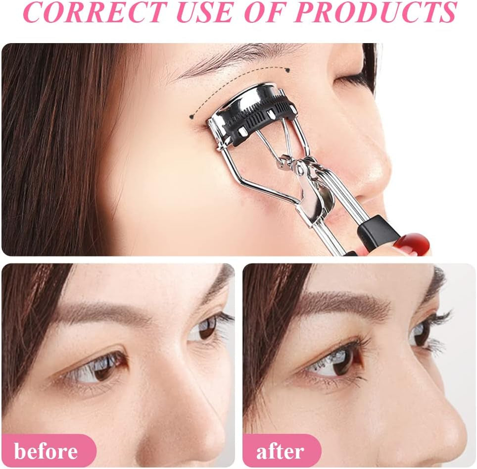 3Pcs Eyelash Curler with Built in Comb, False Eyelashes Accessory, Professional Eyes Makeup Tools for Women Curled Eyelashes(Size:3 PCS)