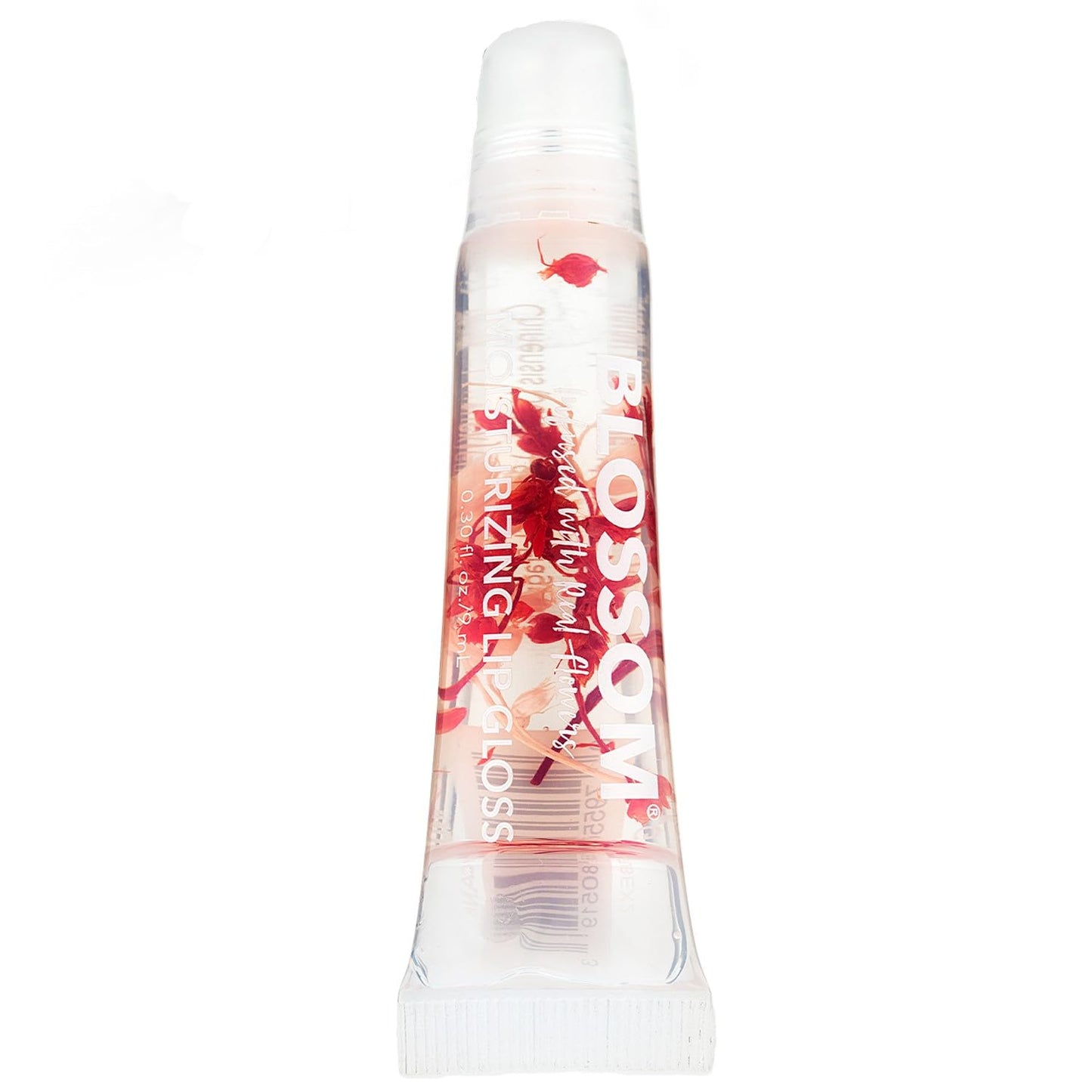 Lip Gloss Tubes, Candy Cane Scented Thick Clear High Shine Moisturizing Flower Lip Gel with Nourishing Jojoba Seed Oil, Infused with Real Flowers, 0.3Oz, Candy Cane