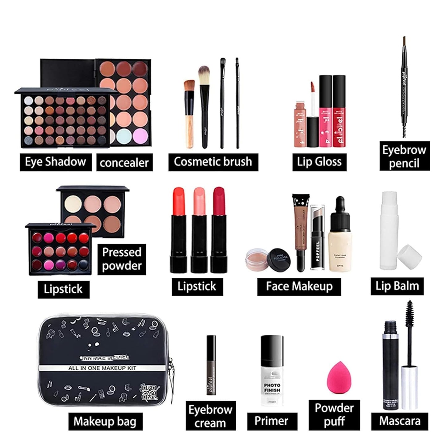 All in One Makeup Kit 24PCS Makeup Kit for Women Full Kit Multi-Purpose Makeup Set for Beginners or Pros (KIT003)